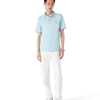 Strikket piké-shorts-skjorte med korte ermer