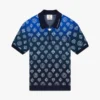 Strikket poloskjorte med korte ermer og monogram i fargegradient