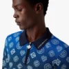 Strikket poloskjorte med korte ermer og monogram i fargegradient