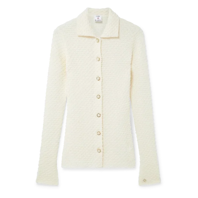 Strikket skjorte med struktur