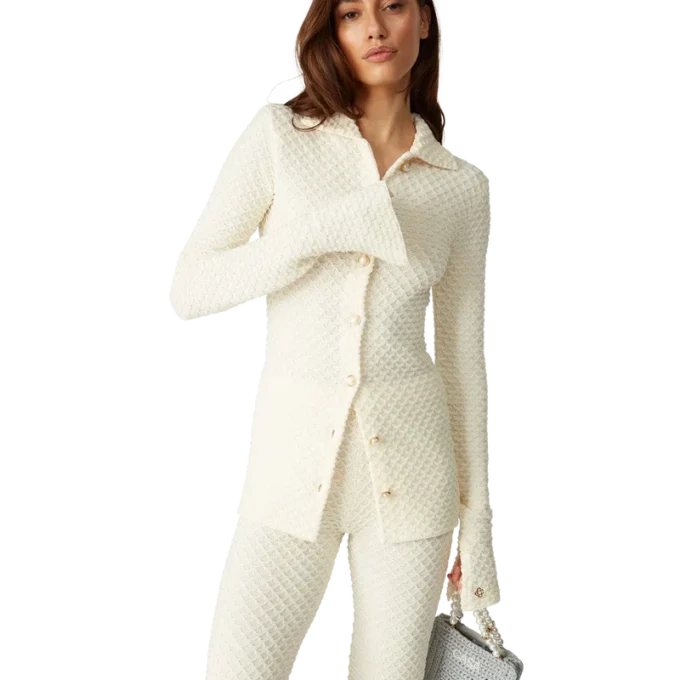 Strikket skjorte med struktur