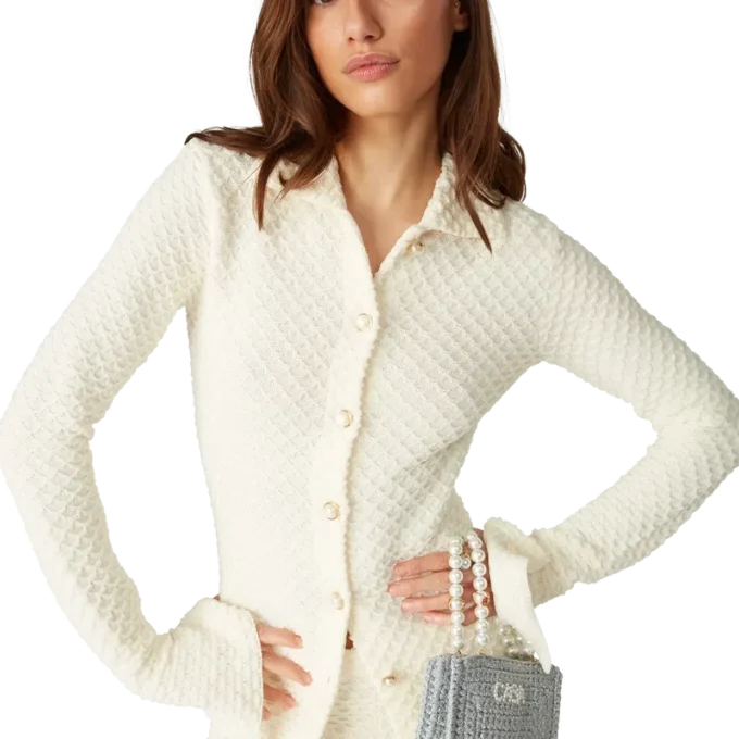 Strikket skjorte med struktur