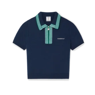 Strikket tennis-pique-skjorte