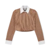 Stripe Cropped Long Sleeve Skjorte Stripe Cropped Long Sleeve Skjorte