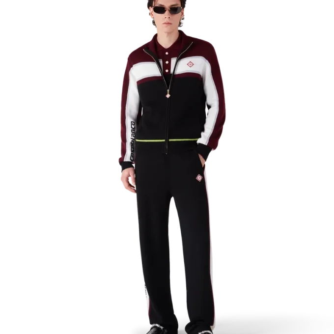 Stripe Merino Knit Track Jacket