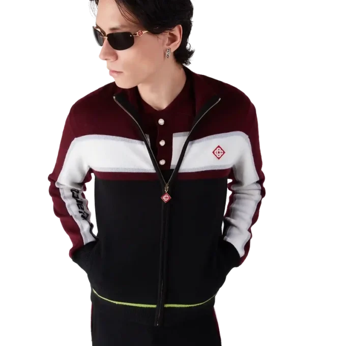 Stripe Merino Knit Track Jacket
