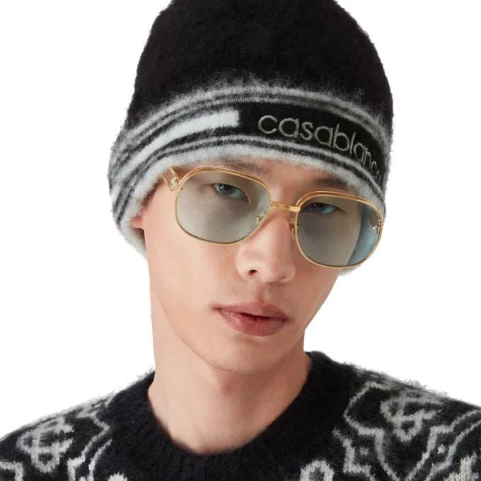 Stripe Mohair Beanie