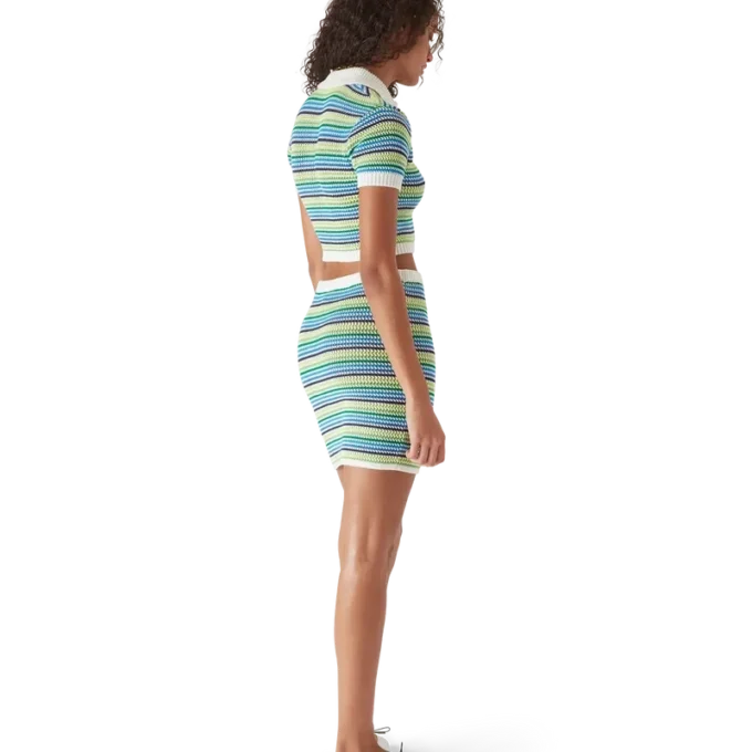 Stripet miniskjørt
