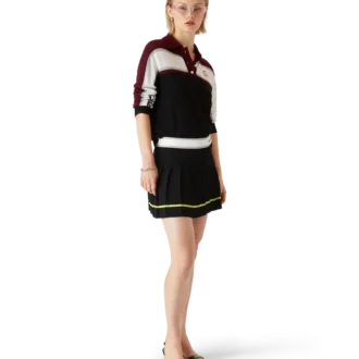 Stripet oversized langermet pique-skjorte