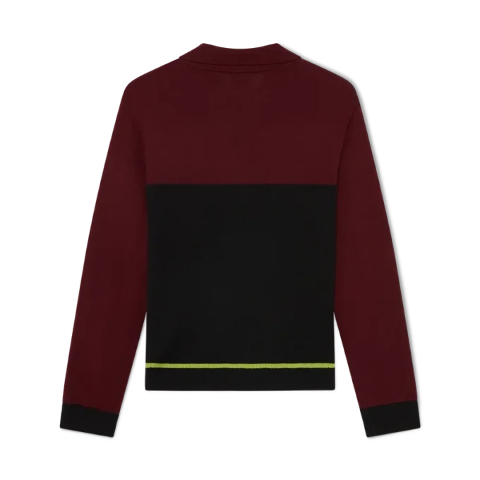 Stripet oversized langermet pique-skjorte