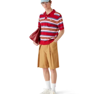 Stripet oversized pique-skjorte