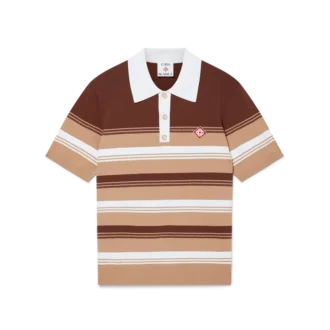 Stripet pique-skjorte