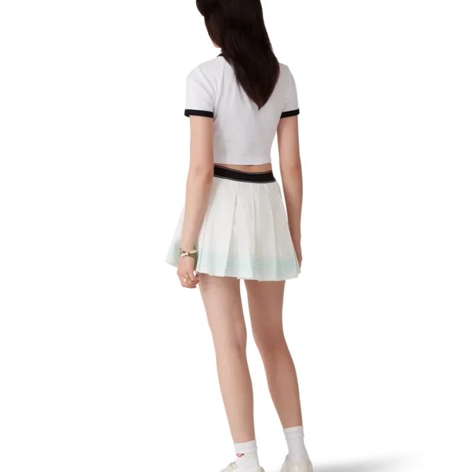 Stripet plissert miniskjørt