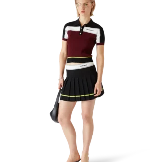 Stripet plissert skjørt