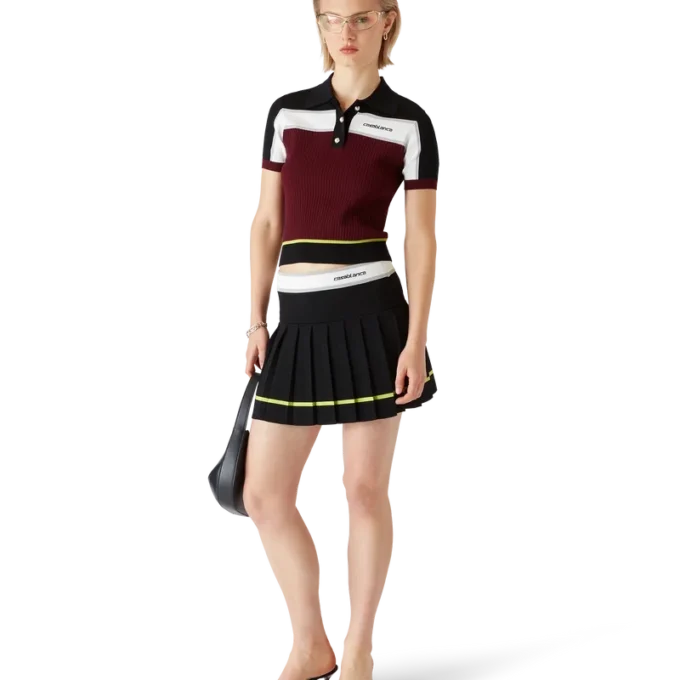 Stripet plissert skjørt