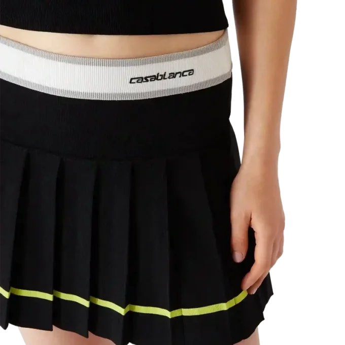 Stripet plissert skjørt