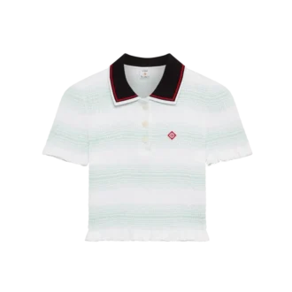 Stripet polo med rynk