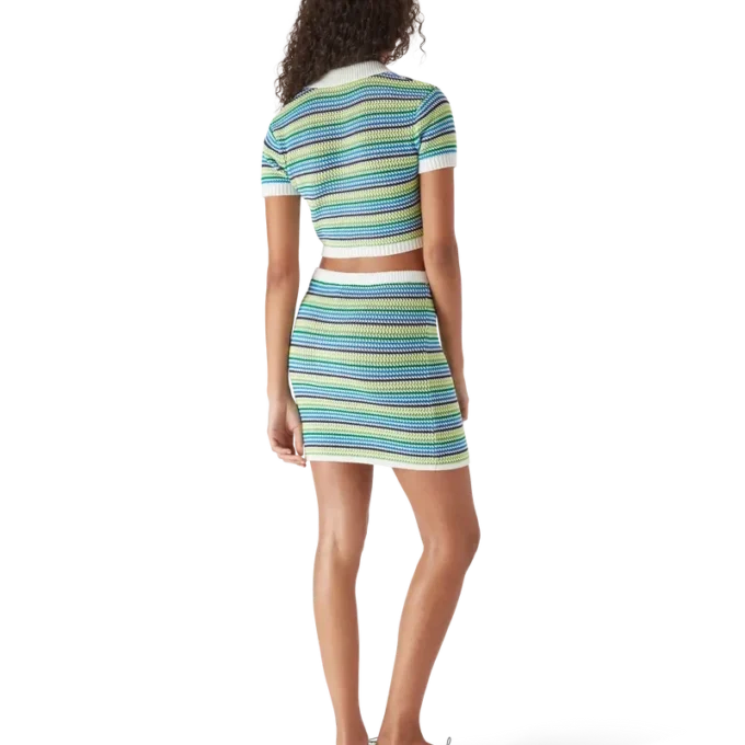 Stripet poloskjorte med korte ermer