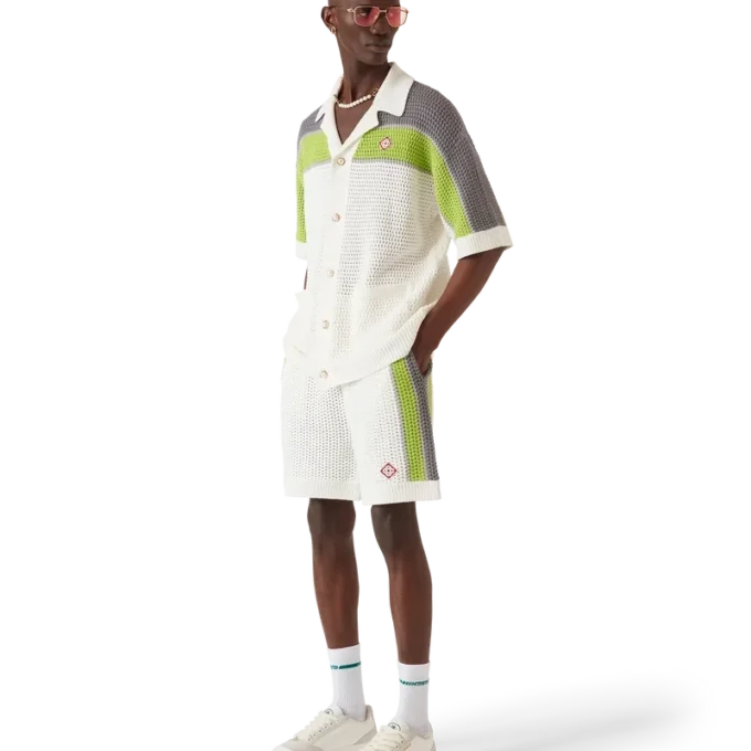 Stripete heklede shorts