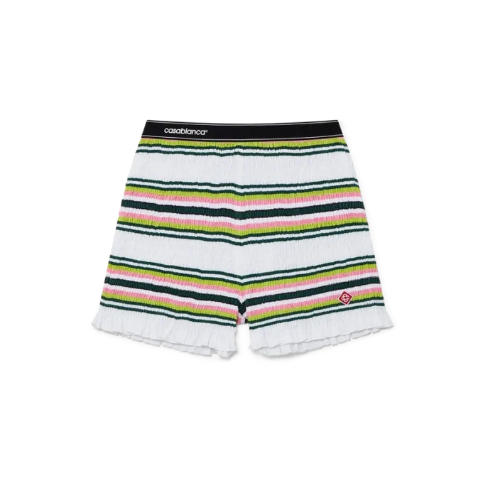 Stripete shorts med rynk