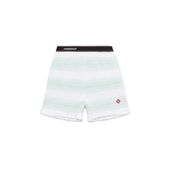 Stripete shorts med rynk