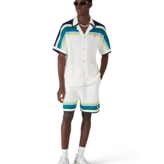 Stripete strikkede shorts