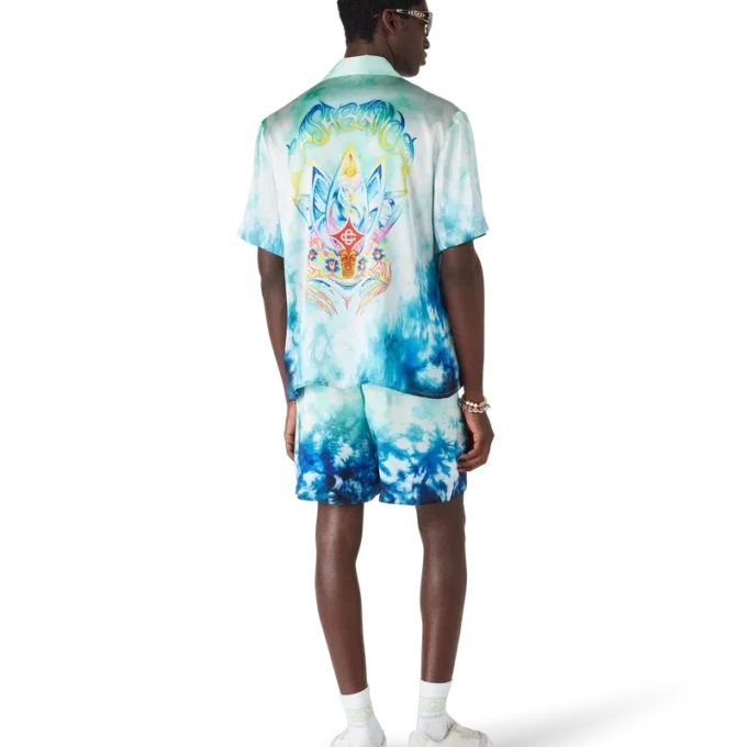 Surf Lotus kortærmet silkeskjorte