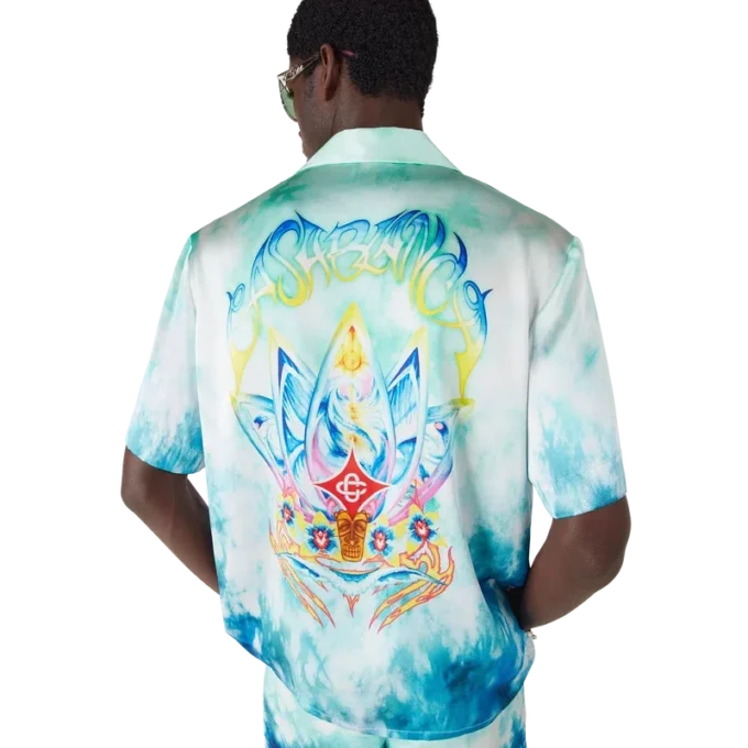 Surf Lotus kortærmet silkeskjorte