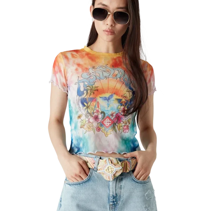 Surf Trip Tie Dye Mesh T-skjorte