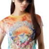 Surf Trip Tie Dye Mesh T-skjorte