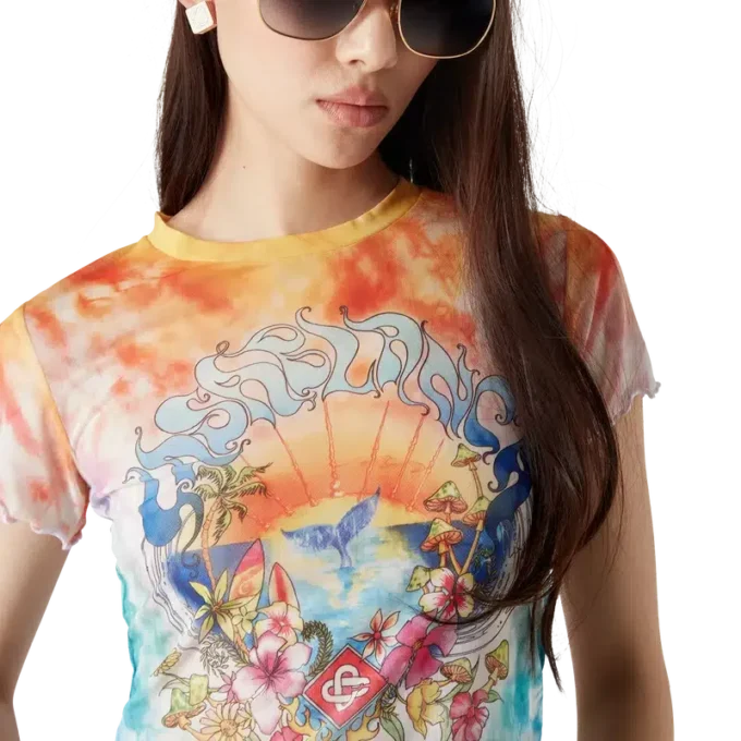 Surf Trip Tie Dye Mesh T-skjorte