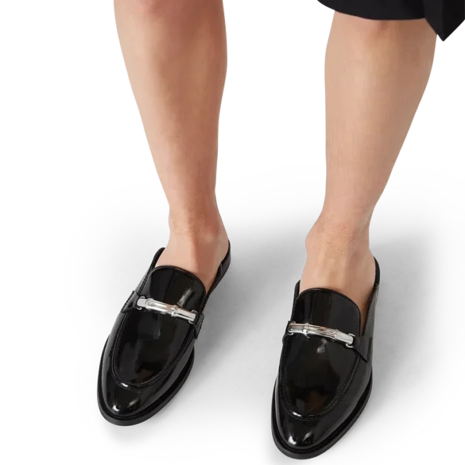 Svart bambus-slip-on-loafer Svart bambus-slip-on-loafer