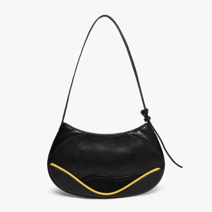 Svart, slank biker-veske