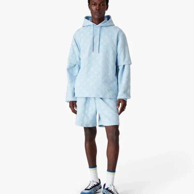 Sweatshorts med applikert monogram