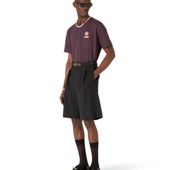 T-skjorte med kort erme og logopatch