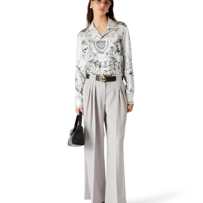 Tattoo langermet silkeskjorte