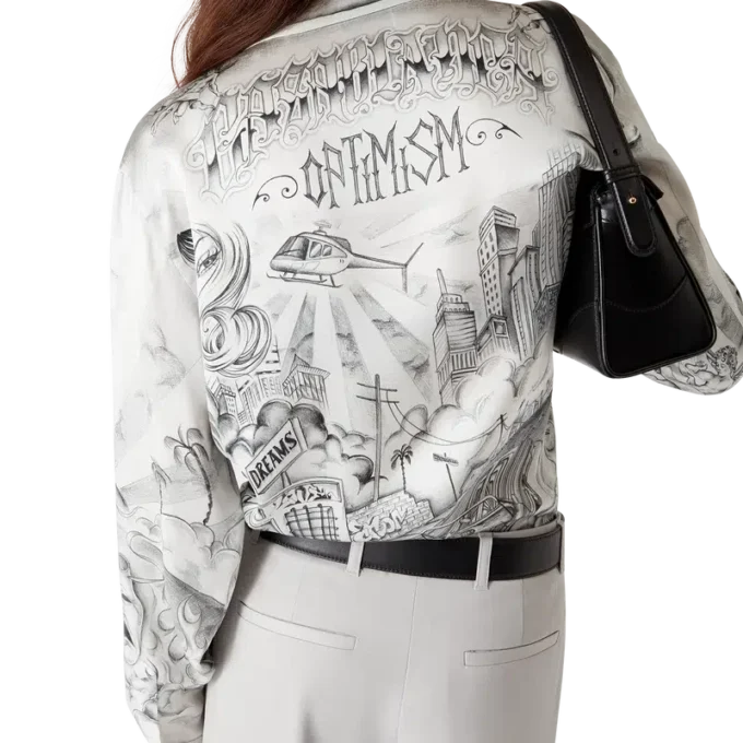 Tattoo langermet silkeskjorte