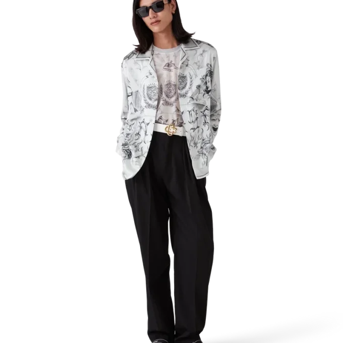 Tattoo langermet silkeskjorte