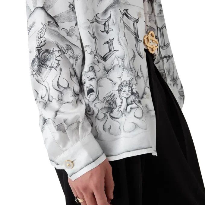 Tattoo langermet silkeskjorte