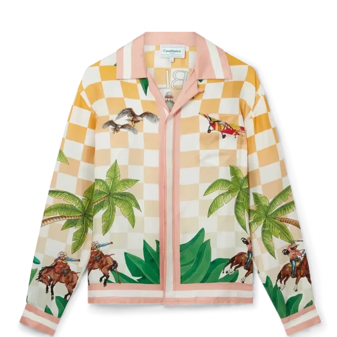 Tennis Club silke-skjorte