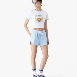 Tennis Landscape Ringer baby-Shorts med korte ermer