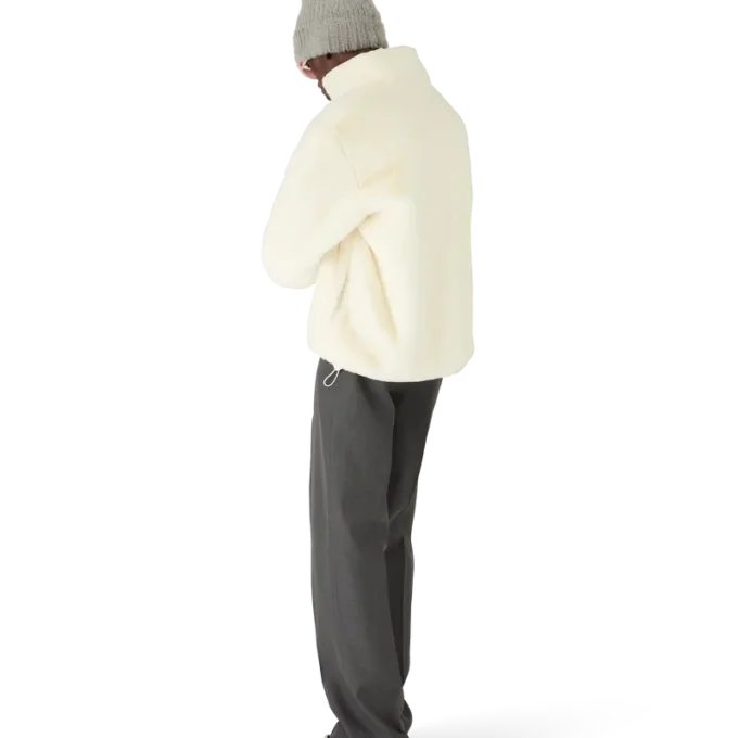 Tennis Mascot jakke med kvart glidelås og fuskepels