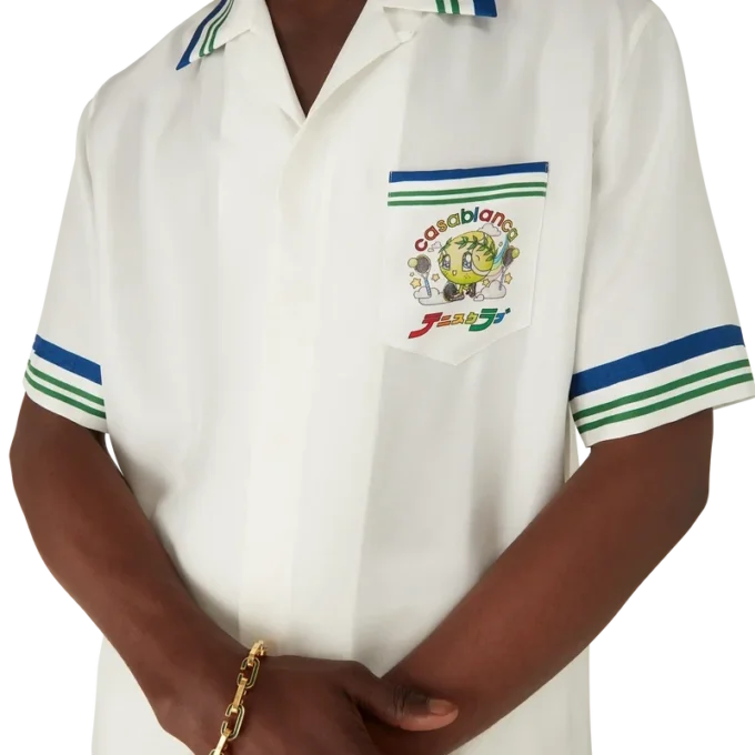 Tennis Mascot kortærmet skjorte i silketwill