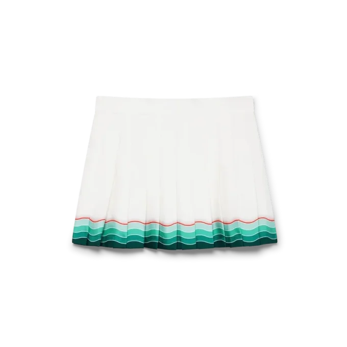 Tennis-plissert miniskjørt i silke