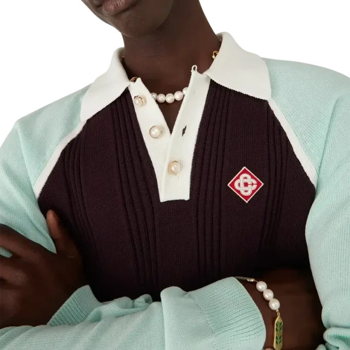 Tennis-polo med lange ermer