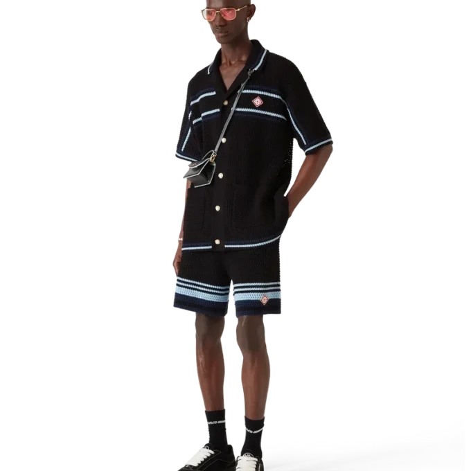 Tennis-shorts i bomullshakket