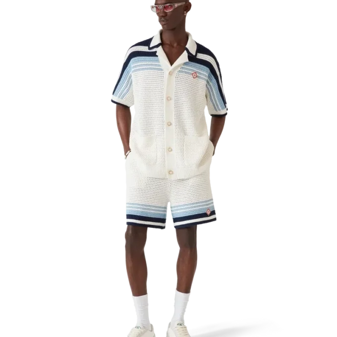 Tennis-shorts i bomullshakket