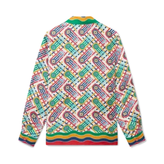 Tennis-silkeskjorte med monogram