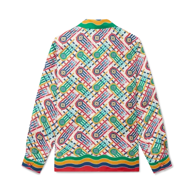 Tennis-silkeskjorte med monogram