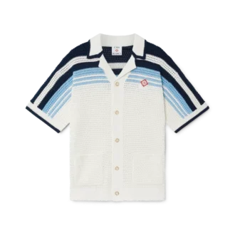 Tennis-skjorte i bomullshakket med korte ermer